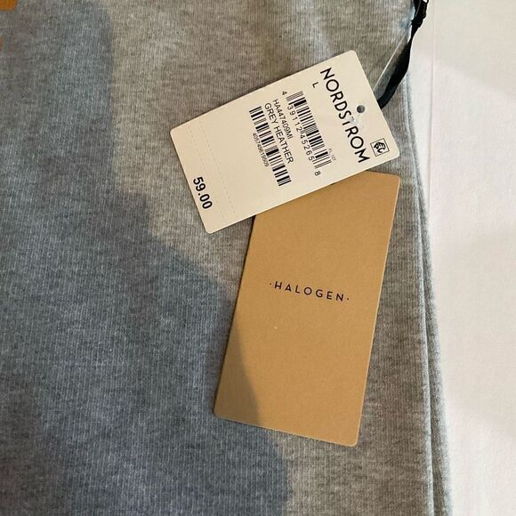 Halogen Sweatshirt Crew Neck Heather Grey Rose Gold Glitter Graphic Large - Picture 4 of 10